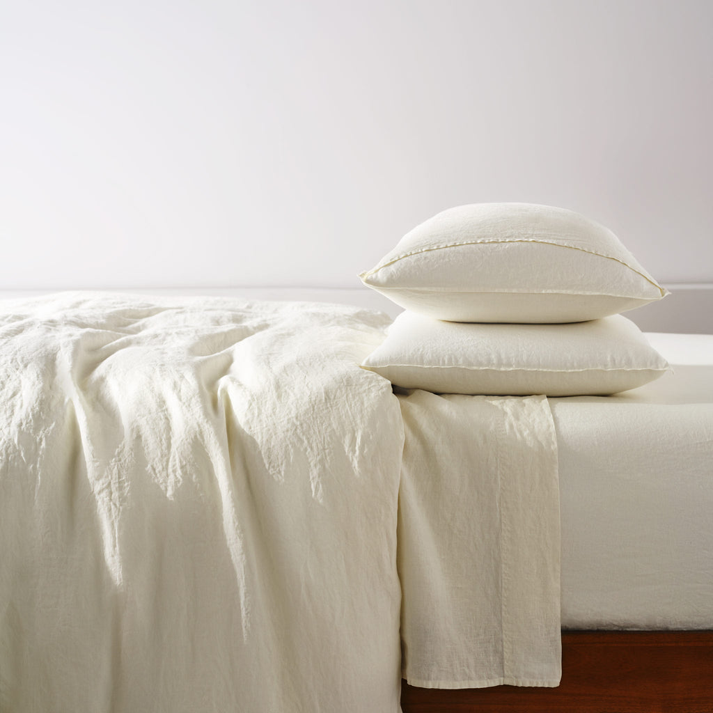 Set of 2 Washed European Linen Core Sheet Set Bundle