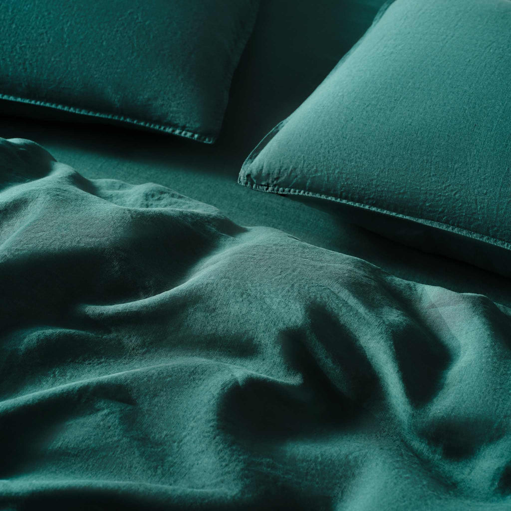 Set of 2 Washed European Linen Core Sheet Set Bundle