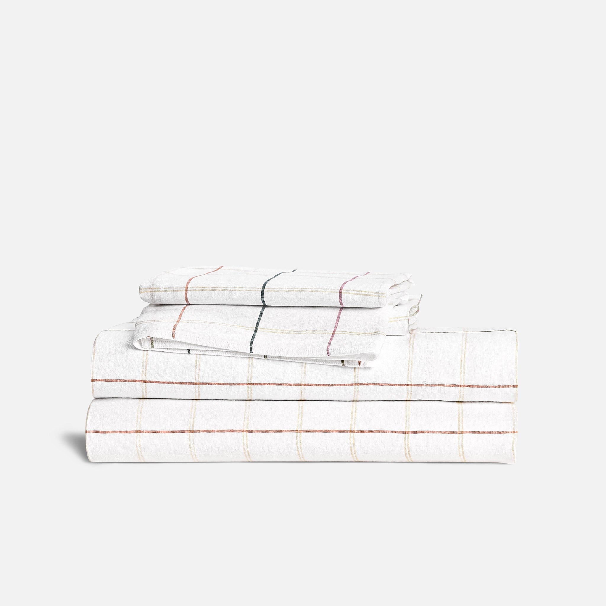 Set of 2 Washed European Linen Core Sheet Set Bundle