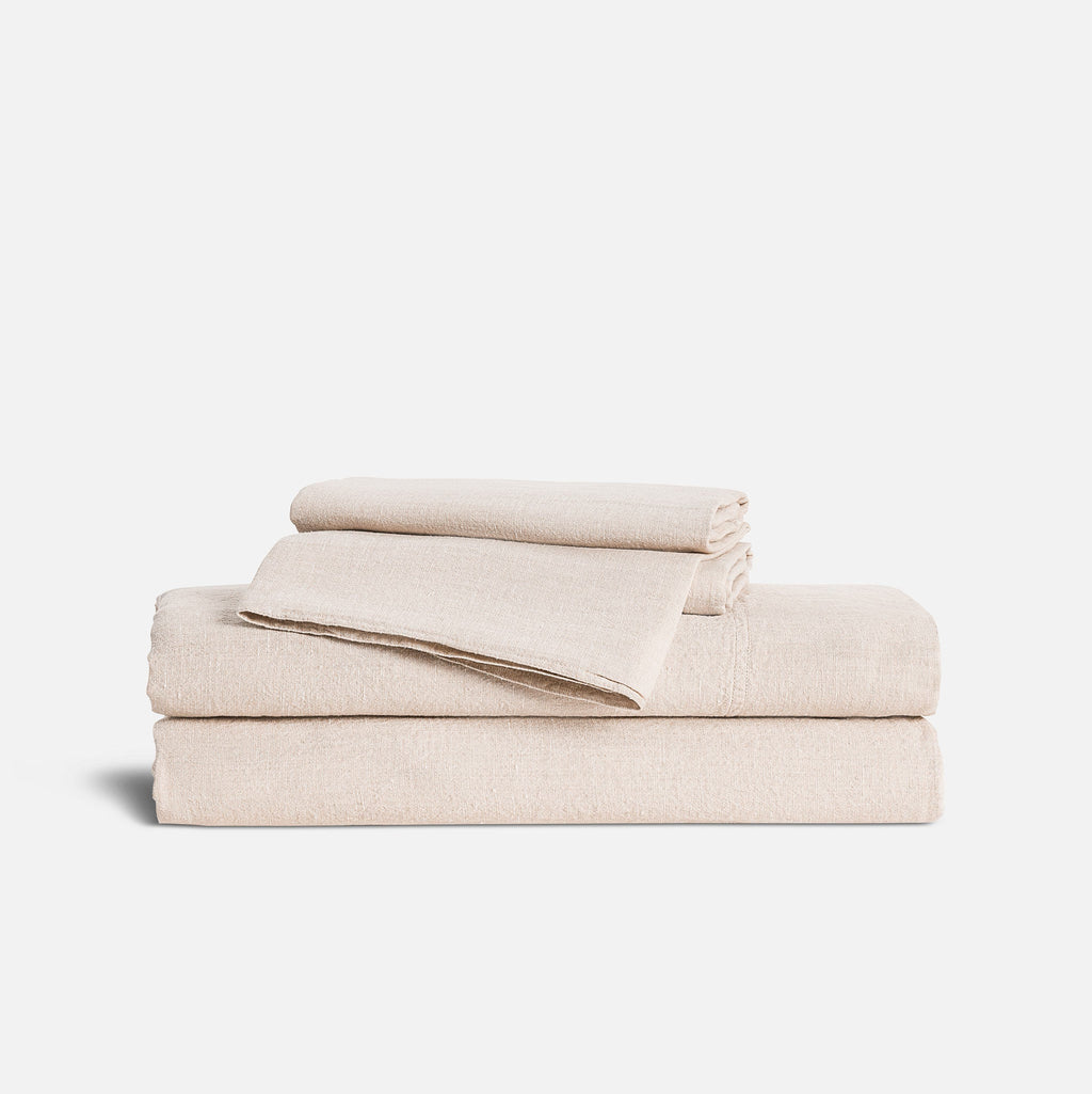 Set of 2 Washed European Linen Core Sheet Set Bundle
