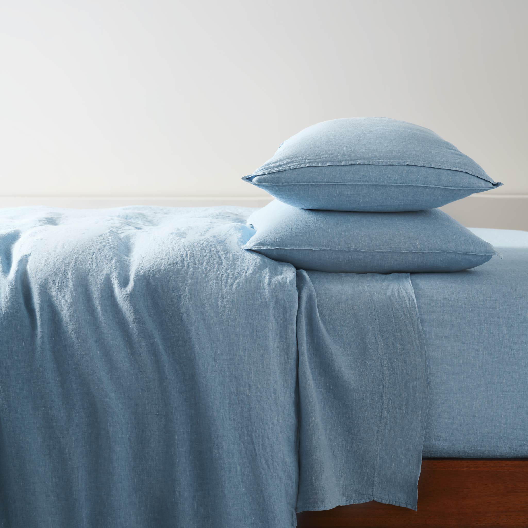 Set of 2 Washed European Linen Core Sheet Set Bundle