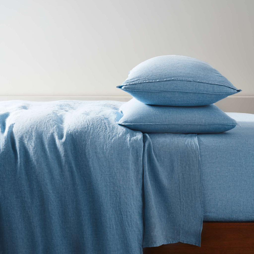 Set of 2 Washed European Linen Core Sheet Set Bundle