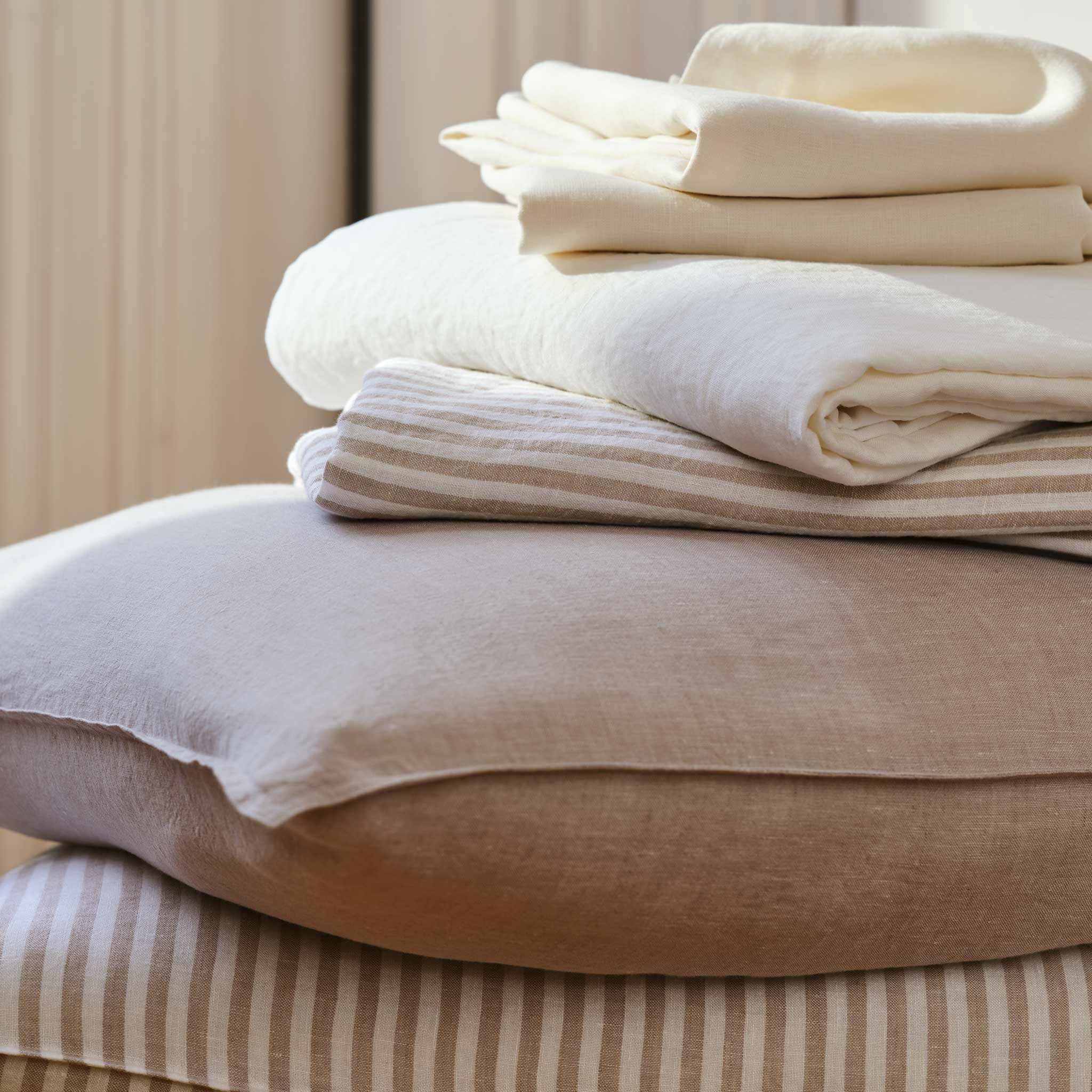 Set of 2 Washed European Linen Core Sheet Set Bundle