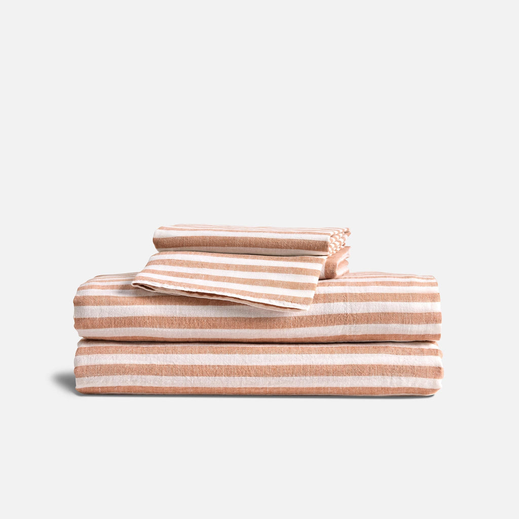 Set of 2 Washed European Linen Core Sheet Set Bundle