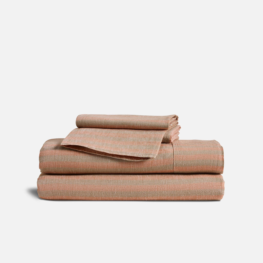 Set of 2 Washed European Linen Core Sheet Set Bundle