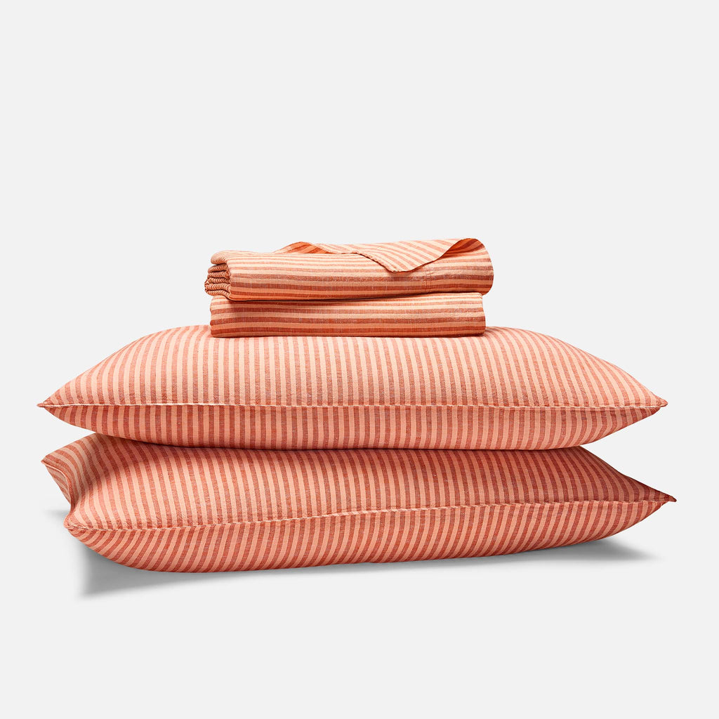 Set of 2 Washed European Linen Core Sheet Set Bundle