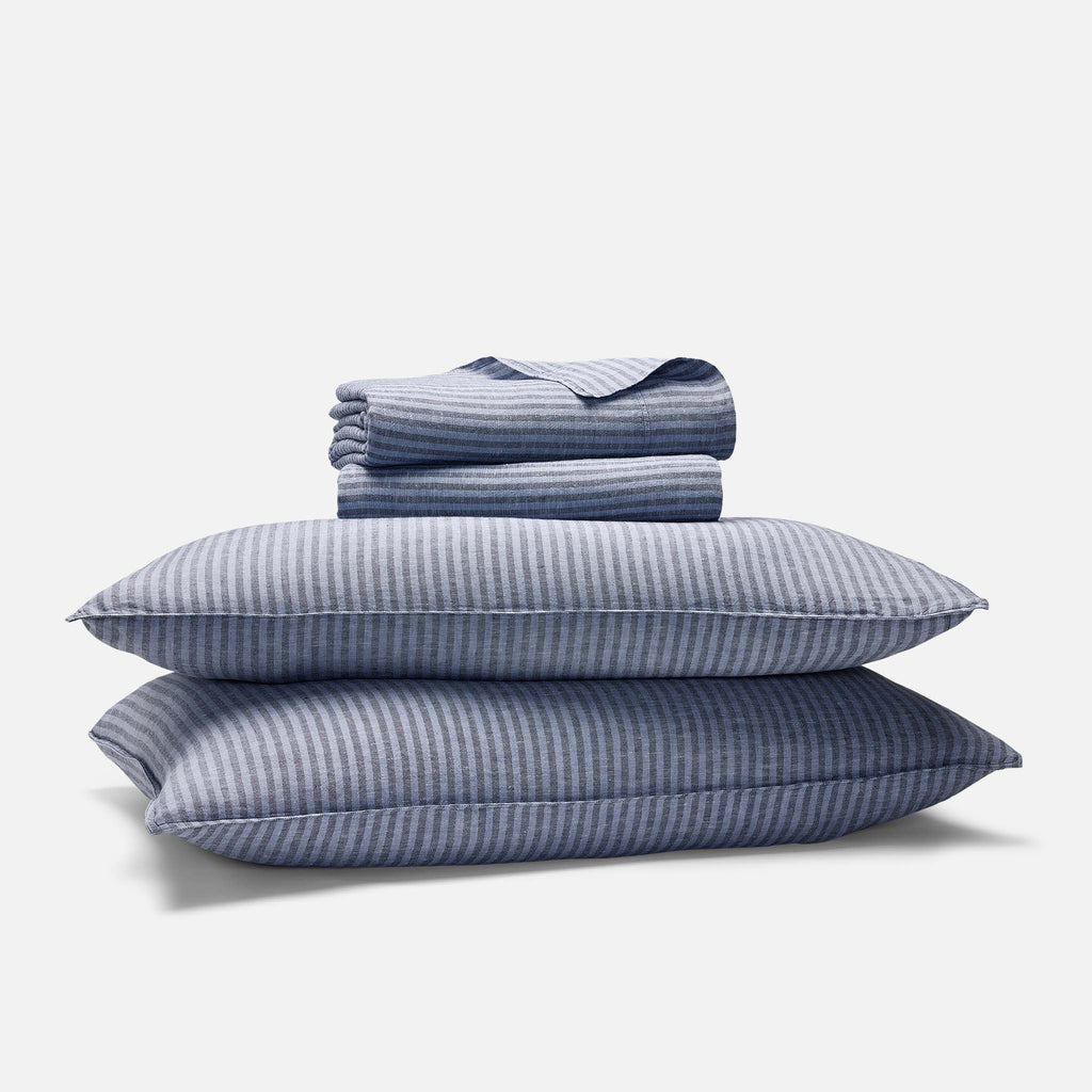 Set of 2 Washed European Linen Core Sheet Set Bundle
